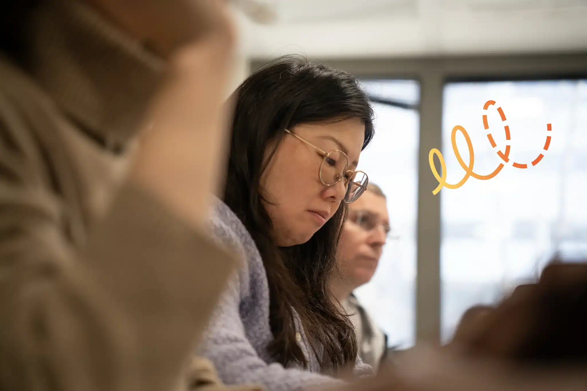 Apprenants concentrés